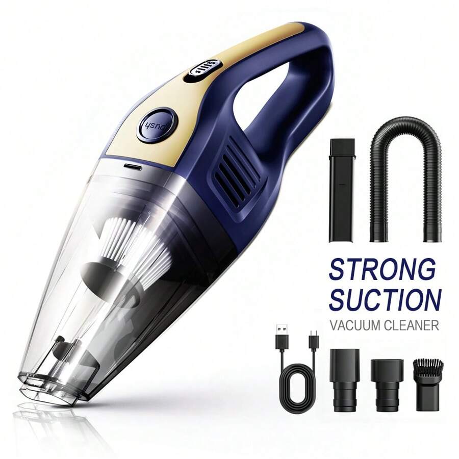 2000mAh Portable Handheld Vacuum Cleaner, Strong Suction USB Rechargeable Mini Vacuum Cleaner With Multiple Accessories, Suitable For Car, Home, Office And Crevices