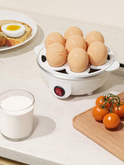 Rapid Egg Cooker, 7 Egg Capacity Electric Egg Cooker For Hard Boiled Eggs, Poached Eggs, Scrambled Eggs, Or Omelets With Auto Shut Off Feature-EU Plug