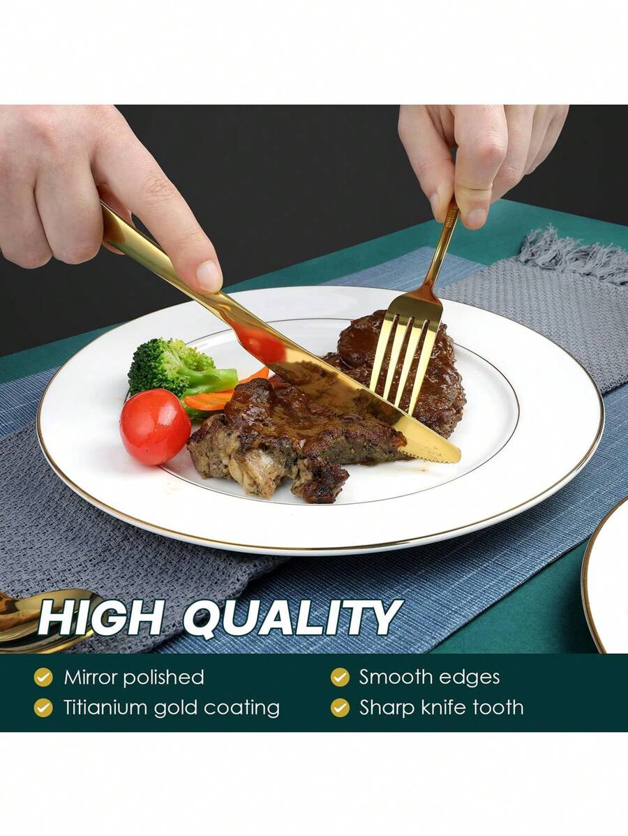 12/16/24pcs Set Stainless Steel Cutlery Set With Storage Box, Gift Box, Suitable For Home, Kitchen, Wedding, Party,Kitchen,Christmas Gift