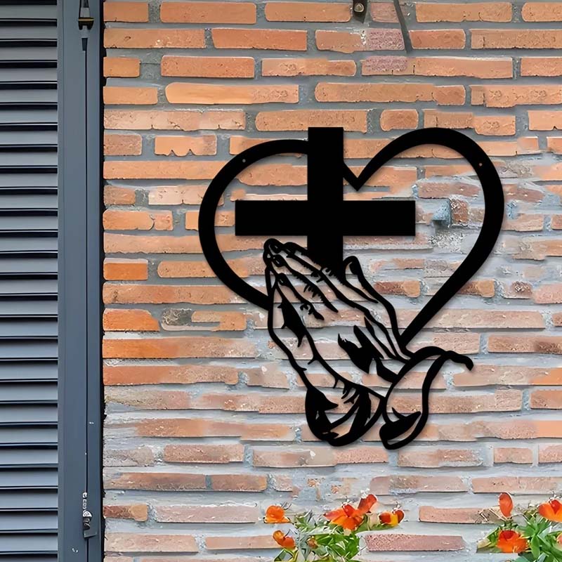 🎅🏻Christmas Sale🎁Elegant Christian Heart & Cross Wall Art