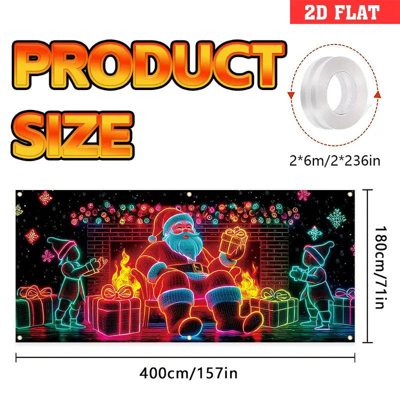 🔥Christmas Sales - 50% OFF🎄UV Reactive Christmas Garage Door Banner