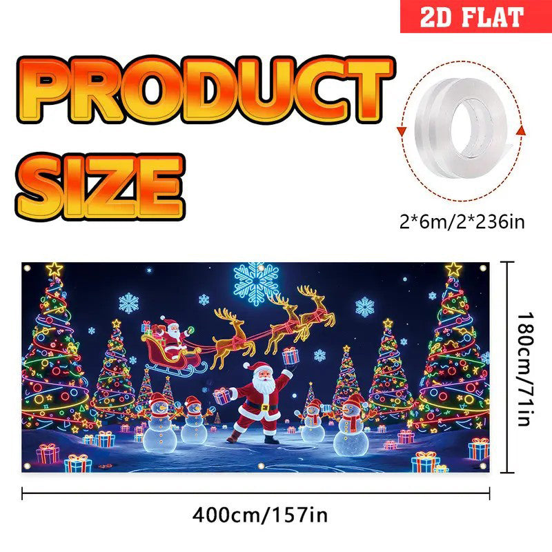 🔥Christmas Sales - 50% OFF🎄UV Reactive Christmas Garage Door Banner