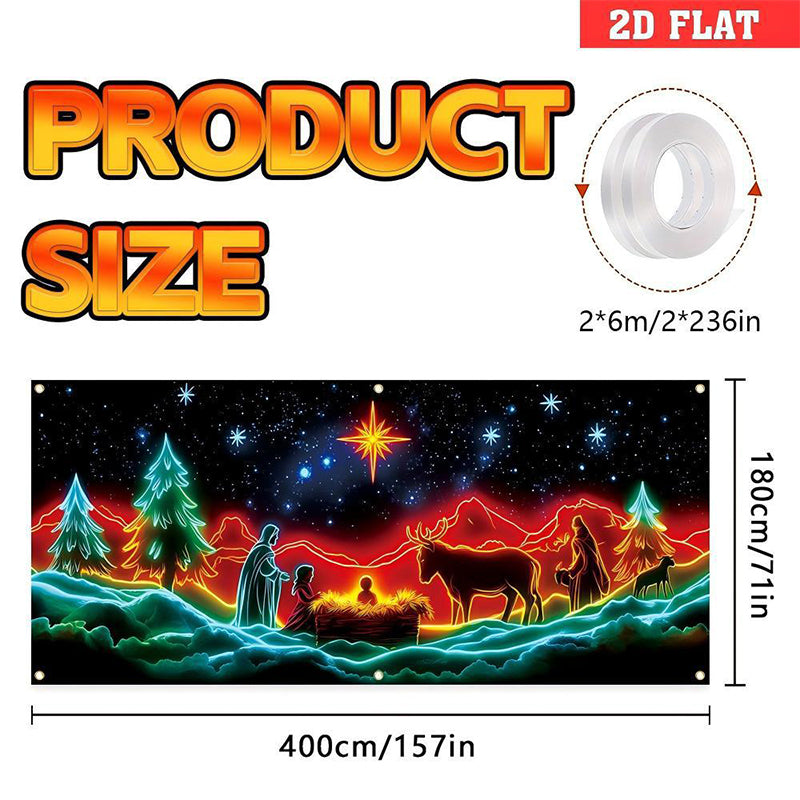 🔥Christmas Sales - 50% OFF🎄UV Reactive Christmas Garage Door Banner