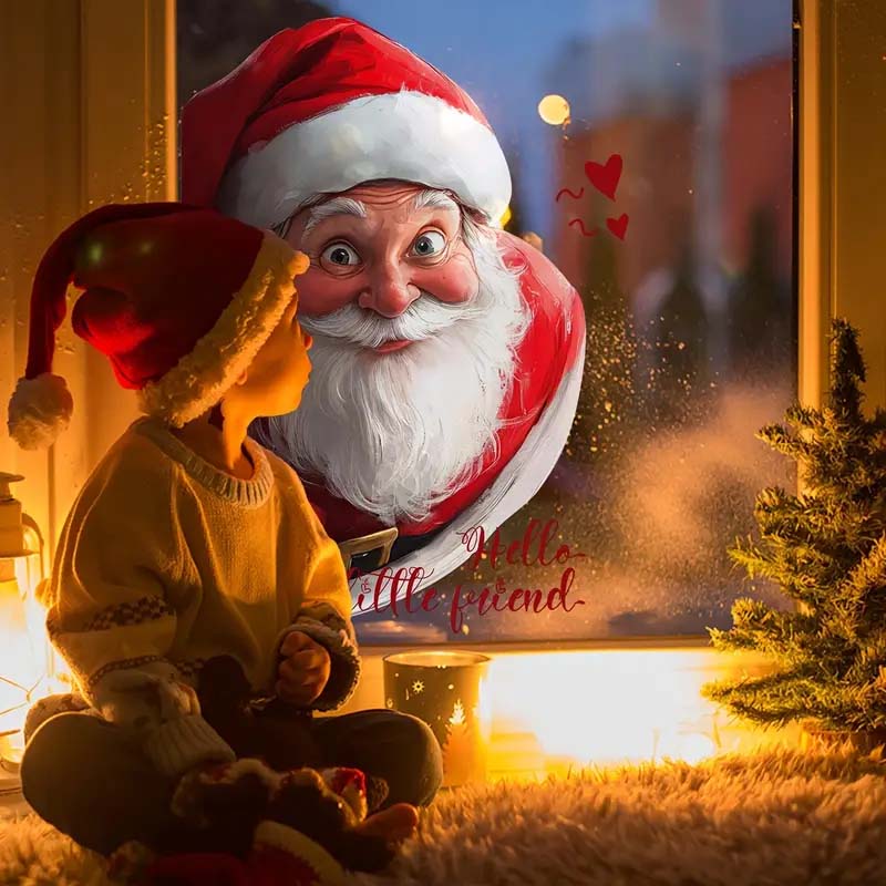 🎅🏻 Christmas Santa & Snowflake Window Sticker