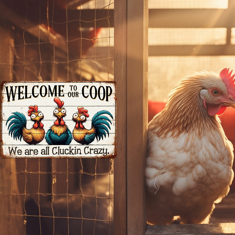 🐓 Vintage Chicken Coop Metal Tin Sign