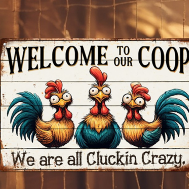 🐓 Vintage Chicken Coop Metal Tin Sign