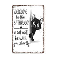 ⏳LAST DAY SALE 49% OFF🔥Vintage Highland Cow Aluminum Sign: Funny "Are You Pooping?" Black and White Bathroom Wall Decor